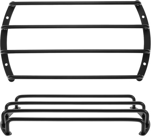 QWORK Speaker Grill Cover Set, 2 Pcs 10" Metal Bar Grille Audio, 4 Bars Speaker Subwoofer Grill Grille Cover, Compatible with Most Round Car Audio Subwoofers in Saudi Arabia