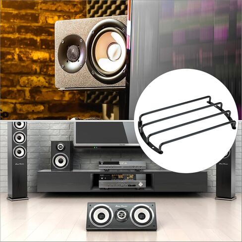 QWORK Speaker Grill Cover Set, 2 Pcs 10" Metal Bar Grille Audio, 4 Bars Speaker Subwoofer Grill Grille Cover, Compatible with Most Round Car Audio Subwoofers in Saudi Arabia