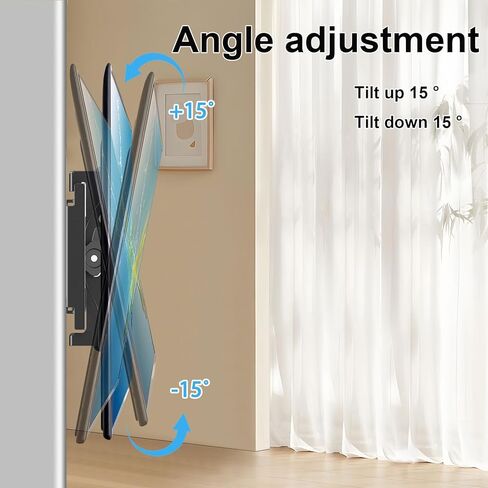 JOBZYP Tilt TV Wall Mount Bracket for 14-42 Flat Screen TVs & Monitors, 19 21 23 27 29 32 37 39 Inch Low Profile Universal Tilting TV Monitor Mount Fits 8" Wood Studs VESA 50x50-200x200mm Up to 55 LBS in Saudi Arabia