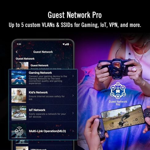 ASUS GT-BE19000AI Tri-Band WiFi 7 (802.11be) AI Gaming Router, 320MHz Bandwidth & 4096-QAM, MLO, Dual 10G Ports, AI Game Boost, Gaming Network, Aura RGB, AiMesh Support, Guest Network Pro in Saudi Arabia
