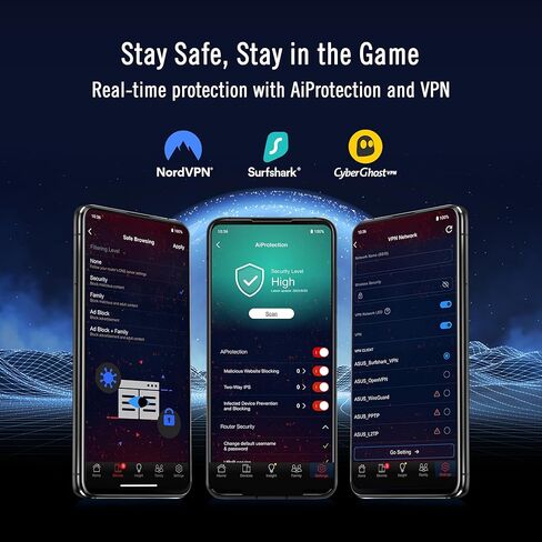 ASUS GT-BE19000AI Tri-Band WiFi 7 (802.11be) AI Gaming Router, 320MHz Bandwidth & 4096-QAM, MLO, Dual 10G Ports, AI Game Boost, Gaming Network, Aura RGB, AiMesh Support, Guest Network Pro in Saudi Arabia