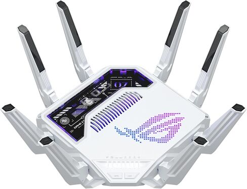 ASUS GT-BE19000AI Tri-Band WiFi 7 (802.11be) AI Gaming Router, 320MHz Bandwidth & 4096-QAM, MLO, Dual 10G Ports, AI Game Boost, Gaming Network, Aura RGB, AiMesh Support, Guest Network Pro in Saudi Arabia