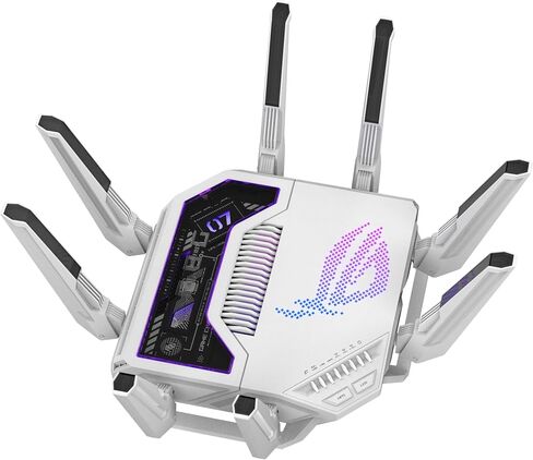 ASUS GT-BE19000AI Tri-Band WiFi 7 (802.11be) AI Gaming Router, 320MHz Bandwidth & 4096-QAM, MLO, Dual 10G Ports, AI Game Boost, Gaming Network, Aura RGB, AiMesh Support, Guest Network Pro in Saudi Arabia