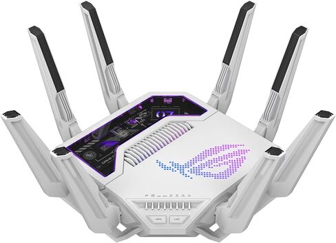 ASUS GT-BE19000AI Tri-Band WiFi 7 (802.11be) AI Gaming Router, 320MHz Bandwidth & 4096-QAM, MLO, Dual 10G Ports, AI Game Boost, Gaming Network, Aura RGB, AiMesh Support, Guest Network Pro in Saudi Arabia