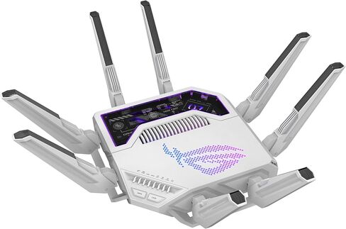 ASUS GT-BE19000AI Tri-Band WiFi 7 (802.11be) AI Gaming Router, 320MHz Bandwidth & 4096-QAM, MLO, Dual 10G Ports, AI Game Boost, Gaming Network, Aura RGB, AiMesh Support, Guest Network Pro in Saudi Arabia