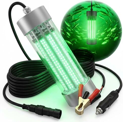 Underwater Fishing Lights 110V/12V 30W/50W/200W/400W with 16.4ft/33ft Cord Green Fish Finder Attractor for Night Fishing, IP68 Submersible Boat Lamp for Snook Crappie Squid Shrimp in Saudi Arabia