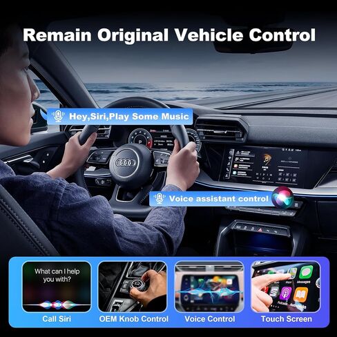 محول CarPlay لاسلكي 5 في 1 يدعم Netflix/YouTube/TF، محول Android Auto & Carplay اللاسلكي مع كابلات USB-A/USB-C، تحويل سلكي إلى Wireles Apple Dongle، Magic Video Box Car Play لهاتف iPhone in Kuwait