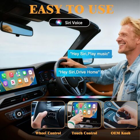 4 in 1 Screen Mirroring Wireless CarPlay Adapte, 2026 Upgraded Wired to Wireless for Apple CarPlay & Android Auto & AirPlay & MirrorLink, Mini USB Car Play Adapter with Type-C Extension, Plug and Play in Saudi Arabia