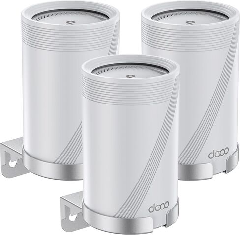 EDUP LOVE Metal Wall Mount for TP Link Deco Mesh WiFi 7 & 6E (BE63/BE65/BE67/BE68, XE75 Pro, XE5300, X80, X75), Aluminum Alloy Mesh Router Bracket Cable Management, Cooling Design (Silver, 3 Pack) in Saudi Arabia