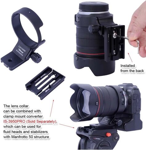 iShoot عدسة طوق حامل ثلاثي الأرجل متوافق مع Canon RF 24-105mm F4L هو USM، حامل دعم العدسة السفلي هو Arca-Swiss Fit Camera لوحة تحرير سريعة لمشبك Arca ومثبت in Kuwait