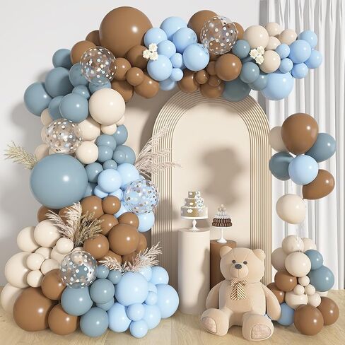 128Pcs Blue Birthday Party Supplies Balloons Garland Kit, Blue Orange Yellow White Bone Dog Paw Balloons Arch Banner for Baby Shower Girls and Boys Blue Theme Happy Birthday Party Decorations in Saudi Arabia