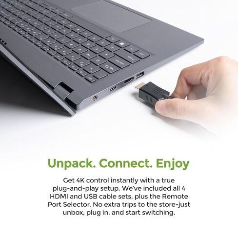 IOGEAR 4-Port 4K KVM Switch with HDMI Connection, Control 4 Computers with one Monitor, Keyboard, & Mouse - up to 4096x2160 @60 Hz or 5120x1440 @60Hz - Windows, Mac, Linux, GCS1904H in Saudi Arabia