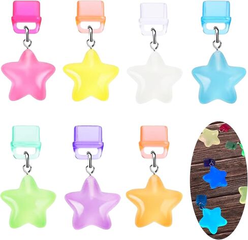 7pcs Dust Plug Charms for Night Glow Stars USB C Type Cute Port Covers for Electronic Readers Smartphones and Laptops Compat in Saudi Arabia