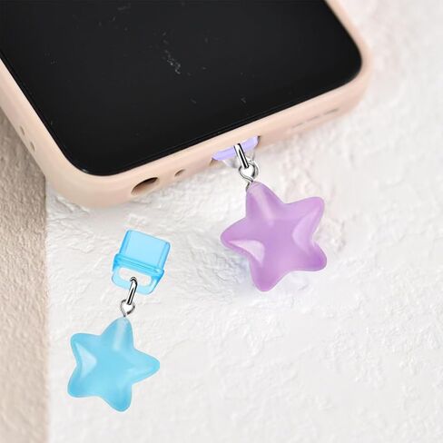 7pcs Dust Plug Charms for Night Glow Stars USB C Type Cute Port Covers for Electronic Readers Smartphones and Laptops Compat in Saudi Arabia
