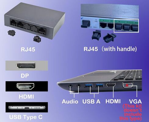 مجموعة غطاء سدادات سيليكون مضادة للغبار لأجهزة الكمبيوتر المحمولة USB C/A Ethernet Hub HDMI DP سماعات الرأس والأجهزة الصوتية ومنافذ الإلكترونيات 50 قطعة باللون الأسود in Kuwait