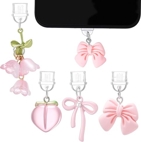 4 Pcs Dust Plug Charm Compatible with Type C Charging Port Cell Phone Dust Plug Charging Port Covers Anti Dusts Plugs Cover for Laptops Phones Earphones Accesories in Saudi Arabia