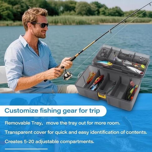 Fishing Tackle Box with Fishing Lures,Fishing Gifts for Men,Trout Fishing Lures Kit-Pliers,Topwater Lures,Hooks,Fishing Swivel,Spinnerbaits,Saltwater & Freshwater Fishing Gear and Equipment in Saudi Arabia