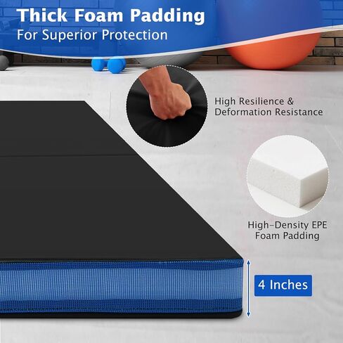 Giantex 4' x 4' Folding Gymnastics Mat with Carry Handles, Bio-Folding Tumbling Mat for Kids & Cheerleading in Saudi Arabia