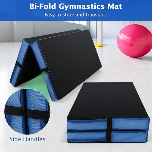 Giantex 4' x 4' Folding Gymnastics Mat with Carry Handles, Bio-Folding Tumbling Mat for Kids & Cheerleading in Saudi Arabia