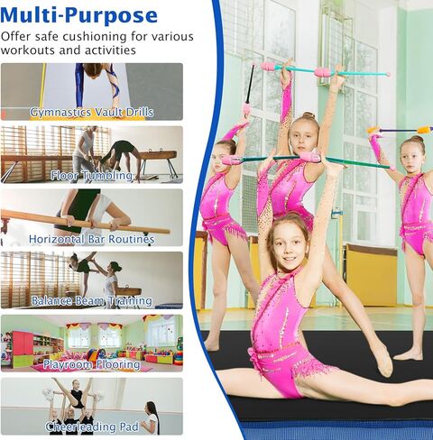 Giantex 4' x 4' Folding Gymnastics Mat with Carry Handles, Bio-Folding Tumbling Mat for Kids & Cheerleading in Saudi Arabia