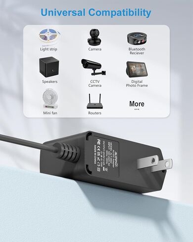 ALITOVE 5V 2A Power Adapter 10W AC Adapter 100-240V 50-60Hz to 5 Volt Power Supply 2Amp 1500mA 1A DC 5V Power Cord 6.2FT with 14 Tips for LED Light CCTV Camera Baby Monitor Digital Photo Frame TV Box in Saudi Arabia