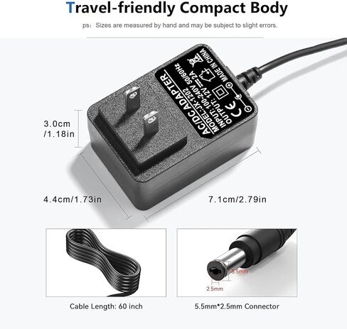 12V Charger for Vanity Mirror Power Cord 12V 2A AC Adapter for Hansong DC117-15 DC11715 Compatible with FENCHILIN,Hasipu,COOLJEEN Hollywood Vanity Mirror Power Supply Charger Replacement in Saudi Arabia