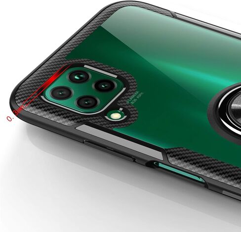 حافظة SORAKA شفافة مع حامل حلقي لهاتف Huawei P40 Lite 4G، غطاء صلب شفاف من البولي كربونات، لوحة معدنية لحامل هاتف السيارة المغناطيسي in Kuwait