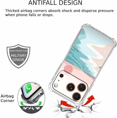 حافظة لهاتف iPhone 17 Pro بتصميم بسيط، نمط غروب الشمس الجمالي على الشاطئ من Boho Summer Beach، غطاء هاتف ممتص للصدمات ناعم وشفاف، 6.3 بوصات (الشاطئ، 17Pro) in Kuwait