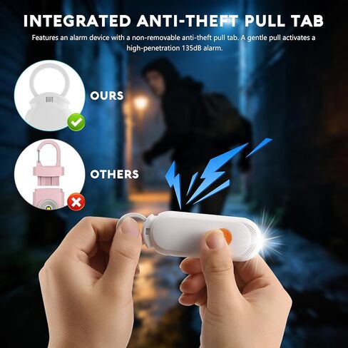 Personal Safety Alarm for Women – 135dB Loud Siren & Strobe Light, Anti-Loss Locking Pin, Rechargeable USB-C, Keychain Design, Works with Apple Find My, for Women/Kids/Seniors – Black in Saudi Arabia