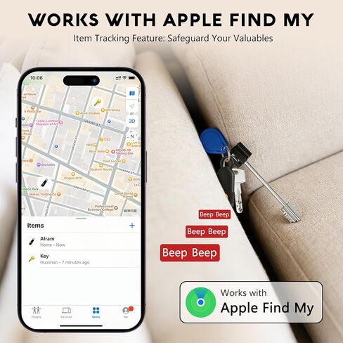 Personal Safety Alarm for Women – 135dB Loud Siren & Strobe Light, Anti-Loss Locking Pin, Rechargeable USB-C, Keychain Design, Works with Apple Find My, for Women/Kids/Seniors – Black in Saudi Arabia
