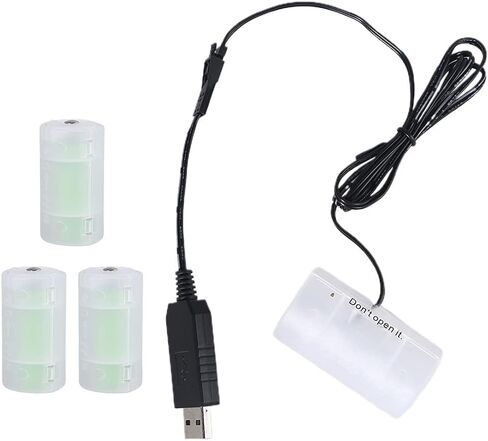 Feamos 1.1 متر USB إلى 1.5 فولت 3 فولت 4.5 فولت 6 فولت D-خلية-مزيل البطارية يمكن أن يحل محل 1-4 قطعة 1.5 فولت D-بطاريات قلوية للعبة المصباح in Saudi Arabia