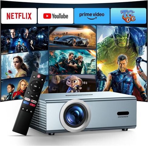 متوافق مع جهاز عرض أفلام Netflix مع WiFi6 وBluetooth5.3، متجر التطبيقات المدمج، Dolby Audio & Electric Focus & Auto Keystone، دعم 4K لأجهزة العرض الخارجية عالية السطوع، 1080 (رمادي فضي) in Saudi Arabia