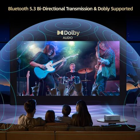 متوافق مع جهاز عرض أفلام Netflix مع WiFi6 وBluetooth5.3، متجر التطبيقات المدمج، Dolby Audio & Electric Focus & Auto Keystone، دعم 4K لأجهزة العرض الخارجية عالية السطوع، 1080 (رمادي فضي) in Saudi Arabia