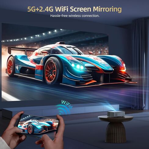 متوافق مع جهاز عرض أفلام Netflix مع WiFi6 وBluetooth5.3، متجر التطبيقات المدمج، Dolby Audio & Electric Focus & Auto Keystone، دعم 4K لأجهزة العرض الخارجية عالية السطوع، 1080 (رمادي فضي) in Saudi Arabia