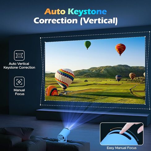 Mini Projector with WiFi and Bluetooth, 4K Projector, 270° Rotatable Portable Projector for Bedroom, 130'' Display Smart Projector Home Theater Compatible with iPhone/TV Stick/HDMI/USB/Laptop in Saudi Arabia