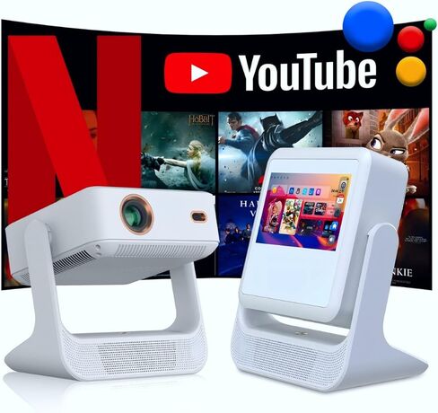 جهاز عرض بشاشة تعمل باللمس بدقة 4K بدقة 1080 بكسل مع تقنية WiFi Bluetooth، وجهاز عرض ألعاب محمول ذكي بتركيز تلقائي، وتطبيقات مدمجة، وجهاز عرض أفلام خارجي صغير لغرفة النوم والمسرح المنزلي in Saudi Arabia
