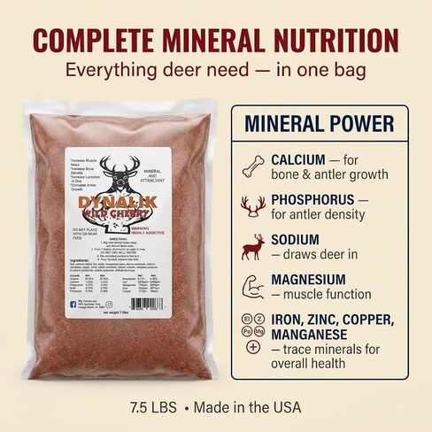 DynaLIK Deer Mineral Supplement وجاذبية 7.5 رطل - الكرز البري in Kuwait