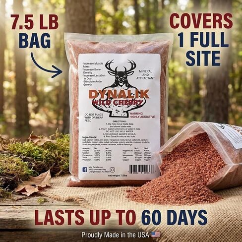 DynaLIK Deer Mineral Supplement وجاذبية 7.5 رطل - الكرز البري in Kuwait