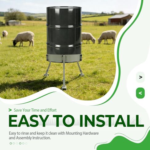 Deer Feeder 55 Gallon Barrel Band Leg Mounting Kit Livestock Feeder Part Band Barrel Stand System, Green, Tripod Only in Saudi Arabia