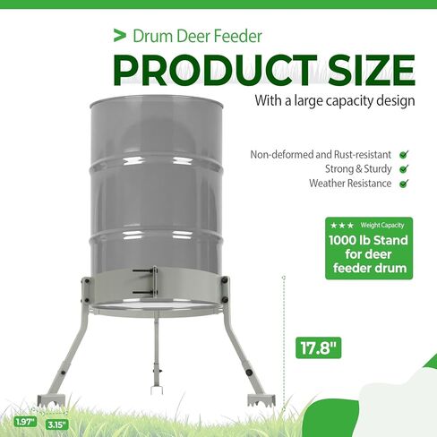 Deer Feeder 55 Gallon Barrel Band Leg Mounting Kit Livestock Feeder Part Band Barrel Stand System, Green, Tripod Only in Saudi Arabia