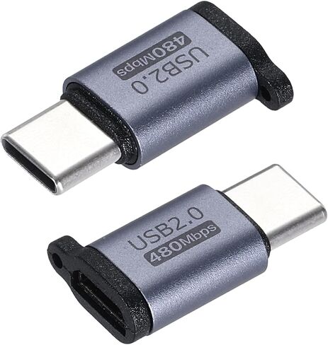 2Pcs Micro USB to Type C Adapter, Micro USB Male to Type C Female Converter Connector for Laptop PC Phone Car in Saudi Arabia