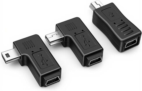 قابس مهايئ USB صغير إلى USB صغير [6 حزمة] محول USB 5Pin ذكر إلى أنثى محول 90 درجة بزاوية يسار ويمين in Kuwait
