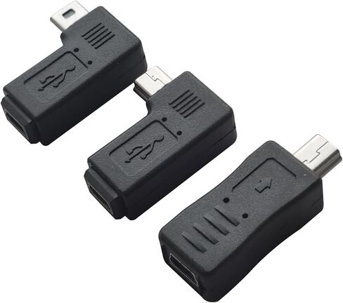 قابس مهايئ USB صغير إلى USB صغير [6 حزمة] محول USB 5Pin ذكر إلى أنثى محول 90 درجة بزاوية يسار ويمين in Kuwait