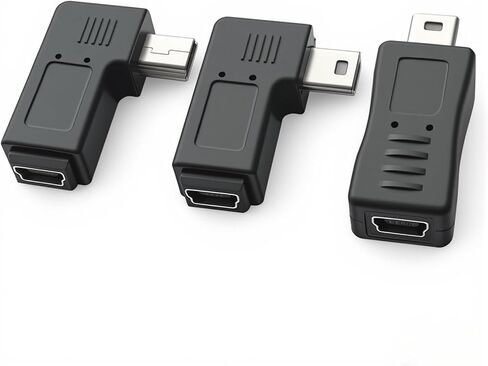 قابس مهايئ USB صغير إلى USB صغير [6 حزمة] محول USB 5Pin ذكر إلى أنثى محول 90 درجة بزاوية يسار ويمين in Kuwait