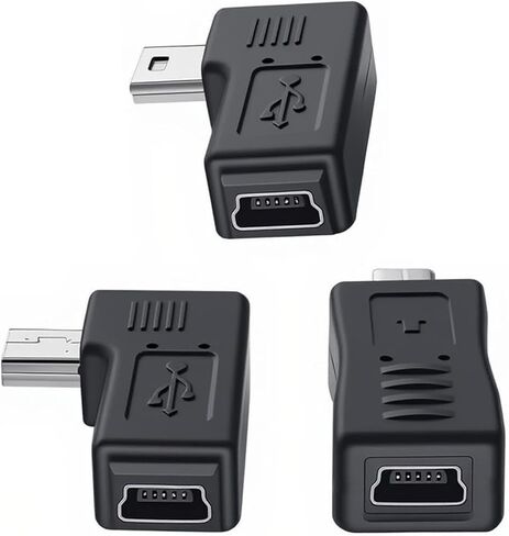 قابس مهايئ USB صغير إلى USB صغير [6 حزمة] محول USB 5Pin ذكر إلى أنثى محول 90 درجة بزاوية يسار ويمين in Kuwait