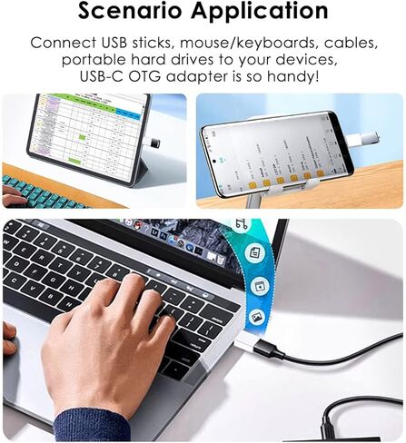 USB C to USB Adapter (2 Pack), USB 3.0 to Type C OTG Adapter, 5Gbps High-Speed Data Transfer, Compatible with MacBook Pro/Air, Thunderbolt 3/4, iPhone 17/16/15, iPad, Samsung Galaxy and More, White in Saudi Arabia
