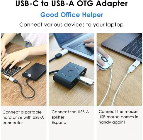 USB C to USB Adapter (2 Pack), USB 3.0 to Type C OTG Adapter, 5Gbps High-Speed Data Transfer, Compatible with MacBook Pro/Air, Thunderbolt 3/4, iPhone 17/16/15, iPad, Samsung Galaxy and More, White in Saudi Arabia
