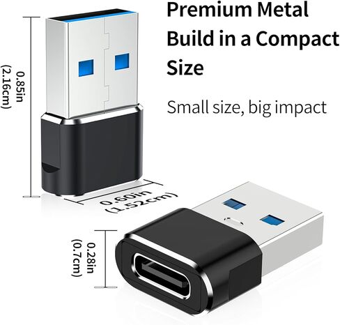 محول USB إلى USB C، محول شاحن أنثى إلى ذكر من النوع C لشاحن iPhone 17، وiWatch Ultra SE 10 9، وiPhone 17 Pro Max 16 15 14، وGalaxy S25 S24، إيربودز، آي باد، سيارة، إكس بوكس in Saudi Arabia