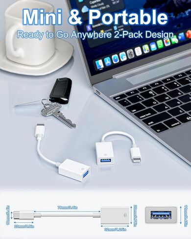 3 عبوات من محول USB C إلى USB A، محول من النوع C إلى USB OTG متوافق مع iPhone 16 15 Pro Max، محول USB أنثى إلى ذكر C لأجهزة الكمبيوتر المحمولة والأجهزة اللوحية والهواتف المحمولة ومحركات الأقراص المحمولة ولوحات المفاتيح in Kuwait