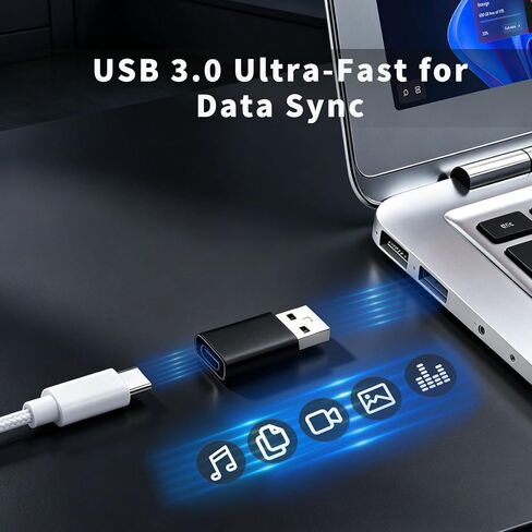 محول USB C إلى USB من NICE BUDDY (عبوة من قطعتين)، USB 3.0 5 جيجابت في الثانية من النوع C أنثى إلى USB A ذكر OTG محول شحن سريع ودعم الصوت لجهاز MacBook iPad Sam-Sung Galaxy Flash Drive قارئ بطاقة محرك الأقراص الصلبة in Kuwait